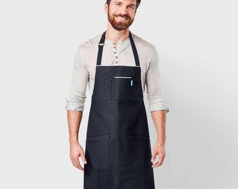 Chef Apron | Handcrafted | Mason - Space Black Selvage Denim |Kitchen, Restaurant, Professional