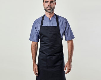 Premium Chef Apron for Man or Woman | Handcrafted | Mise Apron Black | Twill | Kitchen, Restaurant, Professional
