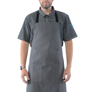 Bluecut Aprons - Premium Designer Apron Handcrafted in California - Addison Apron Gray