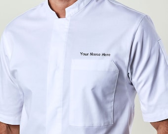 Premium Quality Chef Coat for Man and Woman, Unisex Short Sleeve Chef Shirt | Greyson White Chef Coat | Personalized Chef Jacket, Shirt