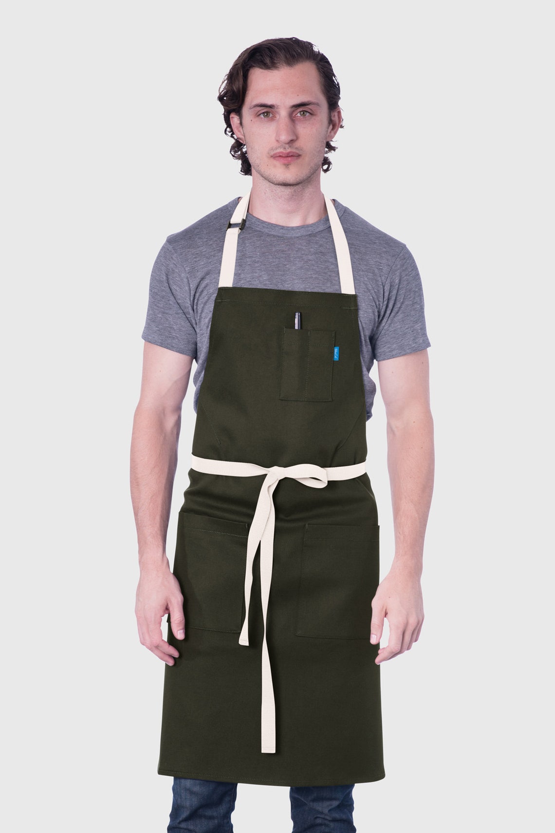 Chef Apron | Handcrafted | Line Apron Olive | Poly/cotton Twill ...