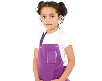 Bluecut Kids Aprons - Premium Designer Apron Handcrafted in California (Lucca Kids Apron 5-7yrs - Grape)