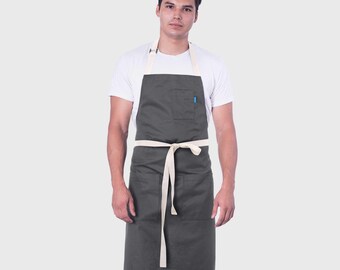 Chef Apron | Handcrafted | Line Apron Charcoal | Cotton Twill | Kitchen, Restaurant, Professional