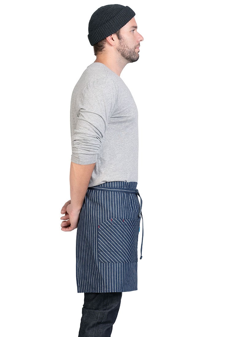 BlueCut Mercer Indigo Denim Waist Apron Handcrafted | Mercer Waist Apron - Striped Denim | Kitchen  main image 3