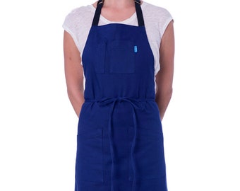 Bluecut Aprons - Premium Designer Apron Handcrafted in California (Parker - French Blue Canvas)