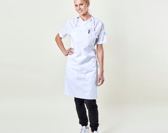 Premium Chef Apron for Man or Woman | Handcrafted | Mise Apron White | Twill | Kitchen, Restaurant, Professional | Personalized Apron