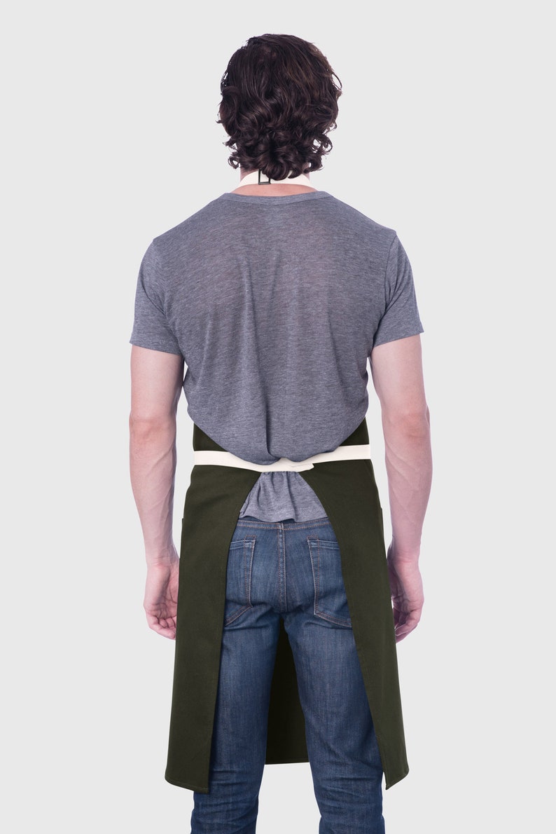 Chef Apron | Handcrafted | Line Apron Olive | Poly/cotton Twill ...