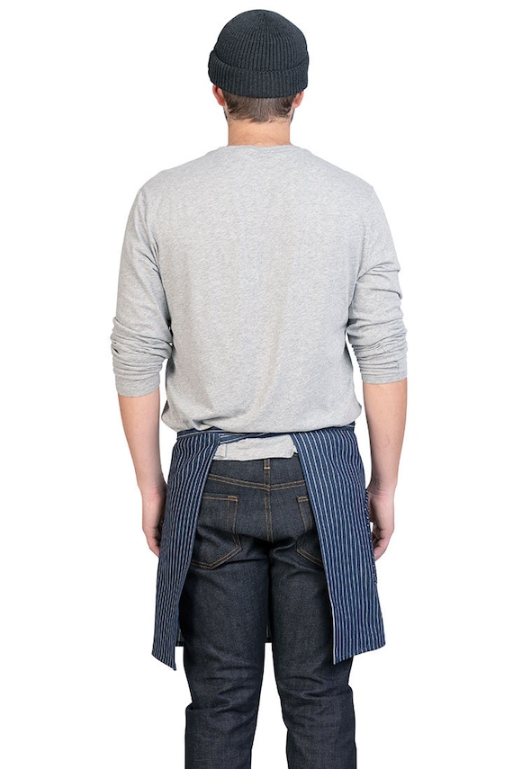 Handcrafted | Mercer Waist Apron - Striped Denim | Kitchen 