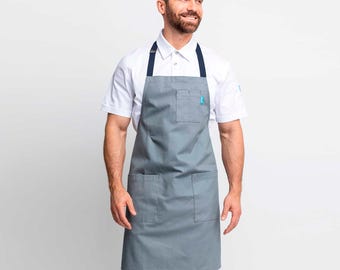 Chef Apron | Handcrafted | Line Apron Silver | Cotton Twill | Kitchen, Restaurant, Professional