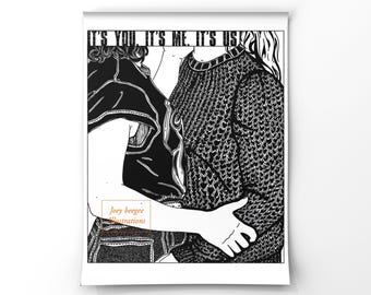 The Haunting of Bly Manor Print, Dani & Jamie Kiss Illustration / Victoria Pedretti and Amelia Eve