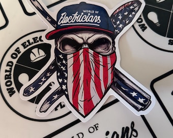 Pegatina de electricistas de EE. UU. de 4 pulgadas