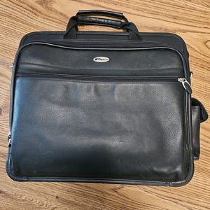 Targus Black Leather Laptop Briefcase, TLE300
