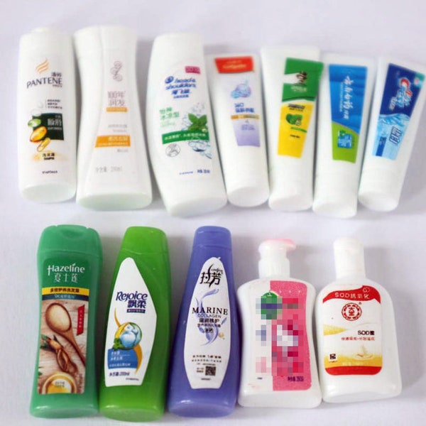 1/8 Scale 12pcs Dollhouse Miniature Shampoo Toothpaste Toiletries Scene Model for barbie Dollhouse Furniture Accessories