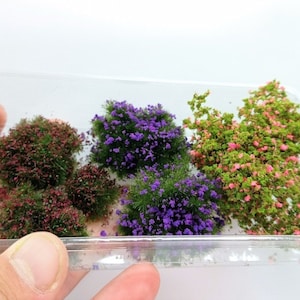 Büsche Mix Pack 001 mit bunten Blumen Diorama, Maßstabsmodelle, Modellszene, Miniatur, Landschaft