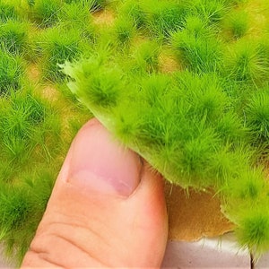 Spring green 12-16 mm tall tufts of grass, A4 size GT-101