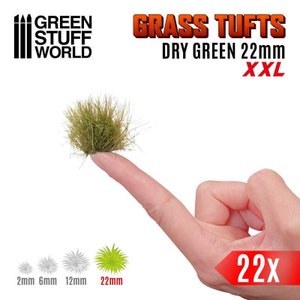 XXL grass tufts – 22 mm self-adhesive – dry green 495ES 11449
