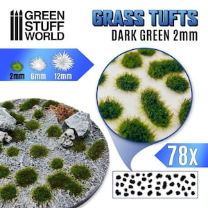 Grass Tufts - Self Adhesive - 2 mm - DARK GREEN 2338