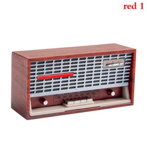 1:12 Miniature Radio Model Recorder Player Toy Doll Dollhouse Decor Retro Radio Recorder Player