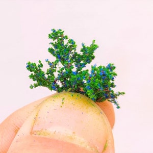 10/25 deluxe bushes 1/4 cm green with blue flowers diorama, Scale Models, model scene, Miniature, Landscape dp5003