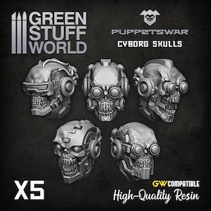 Cyborg Skull Heads 422738ES S371 om in te kleuren en te monteren