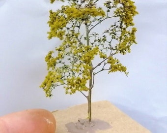 Warmtree Miniature Shrubs Model Bushes Long Shrub Diorama Trees Model Trees  for Train Landscape Railroad Scenery Sand Military Layout Model, Yellow