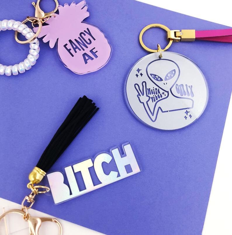 Fancy as F Pineapple Keychain keychains for Women Best Etsy