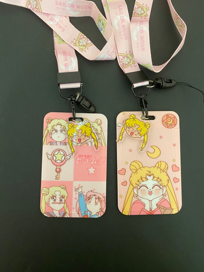 Sailor moon Ursagi anime Charm ID card bank card holder purse phone mobile strap lanyard
