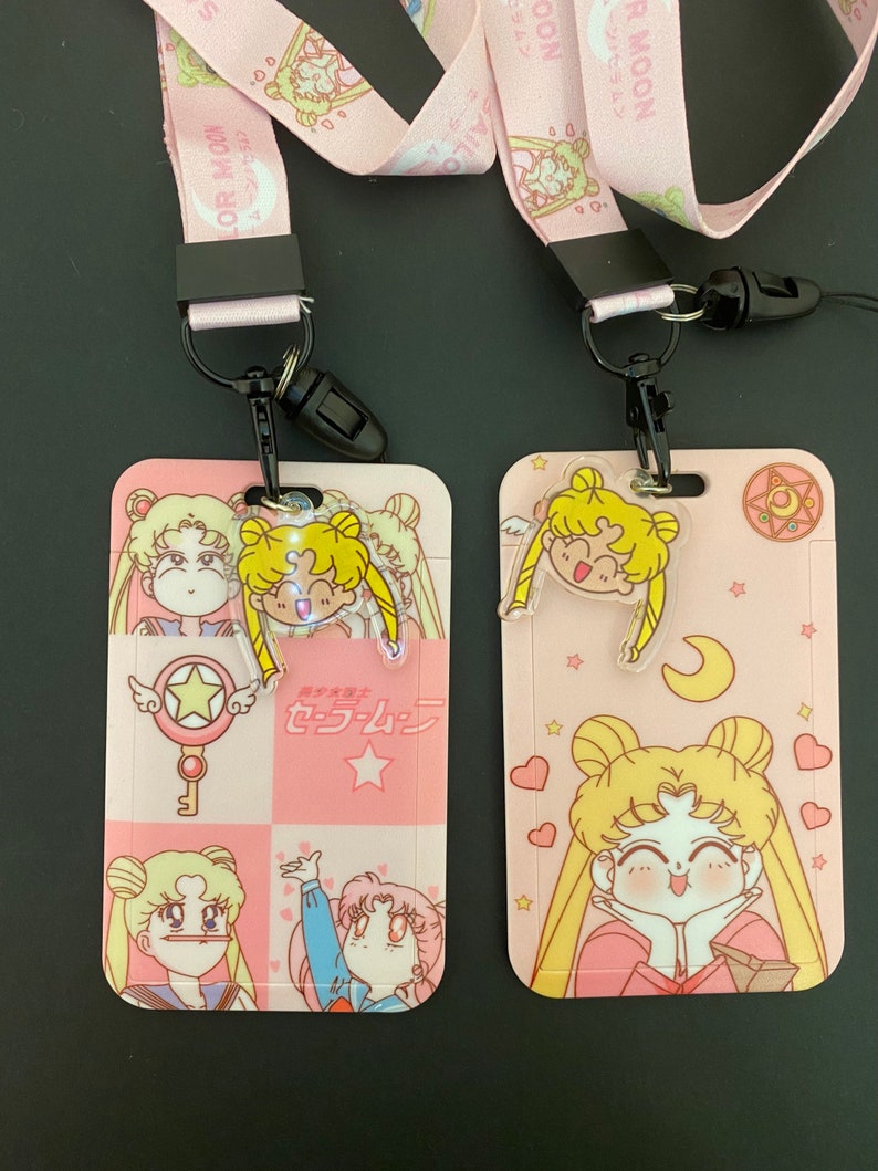 Sailor moon Ursagi anime Charm ID card bank card holder purse phone mobile strap lanyard