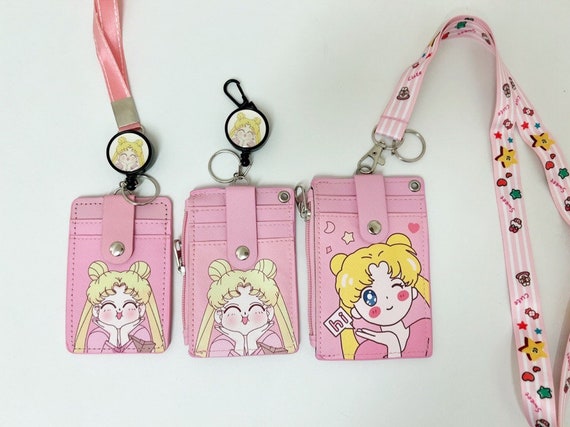 Sailor Moon Black Keychain Holder Lanyard 
