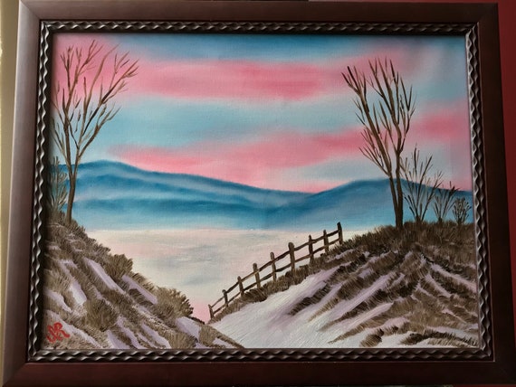 Far Awayoriginal Oil Painting On Canvas Framed Landscape Etsy