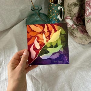 Rainbow leaves | watercolor painting