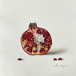 Pomegranate | watercolor still life painting
