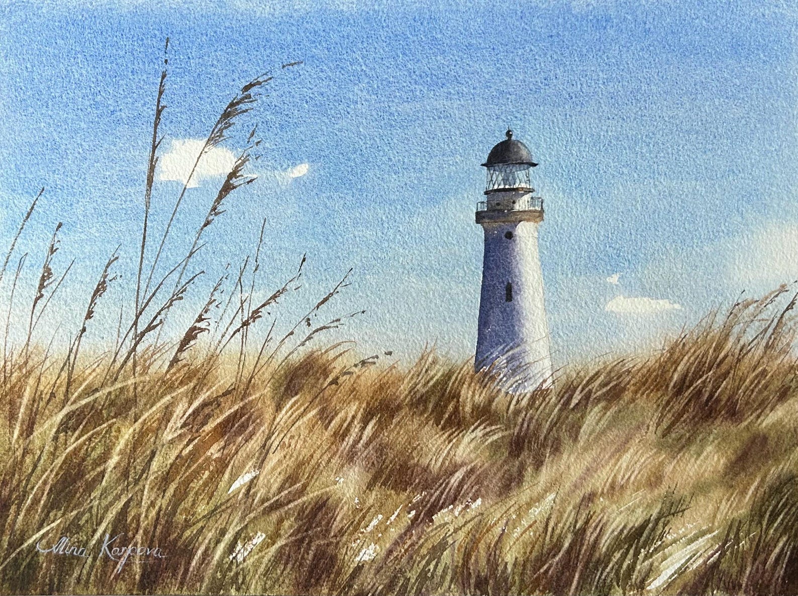 Lighthouse | Landscape Painting | Watercolor Original - Etsy