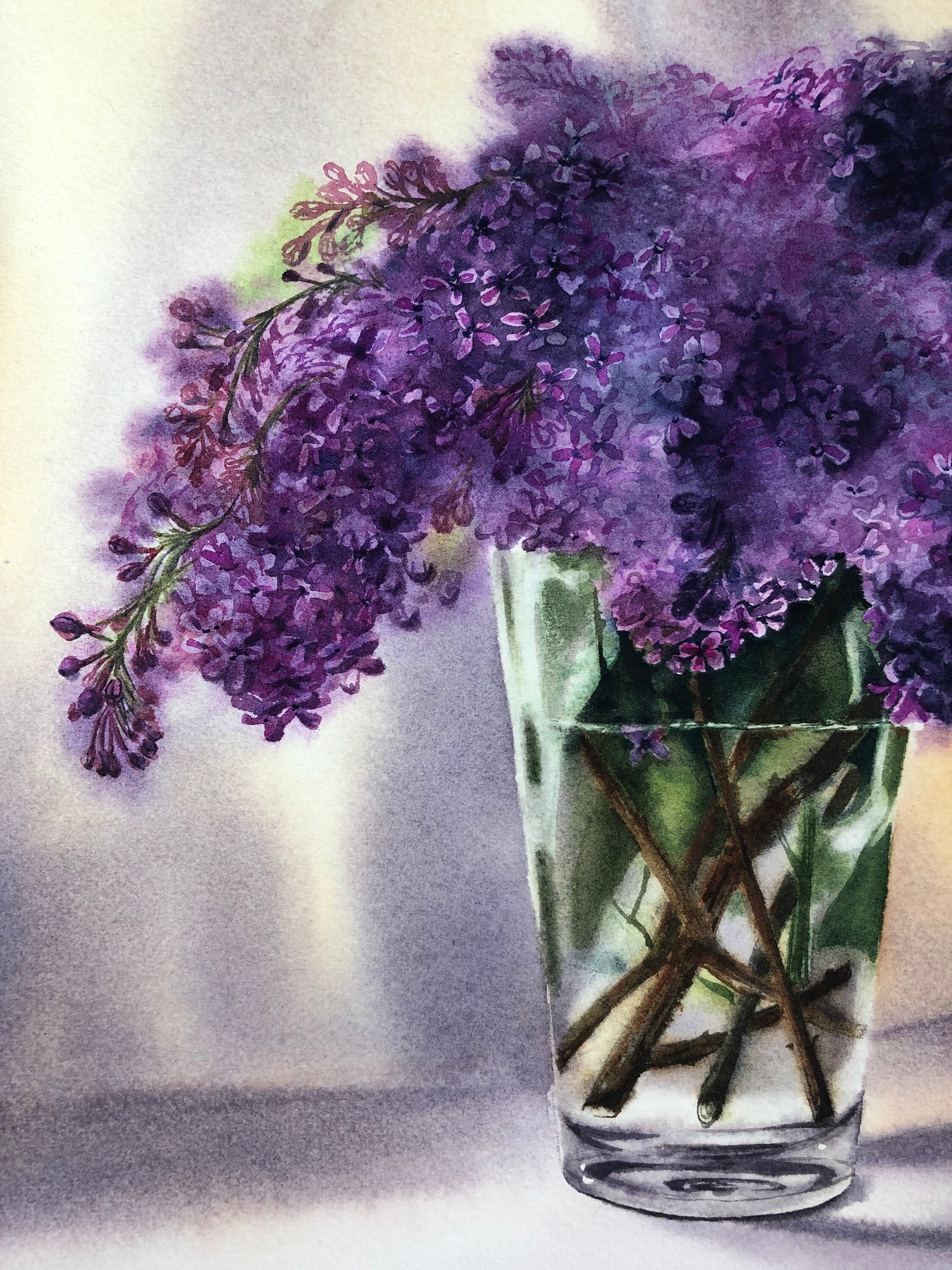 Lilac in a Vase, Watercolor Painting Original - Etsy UK