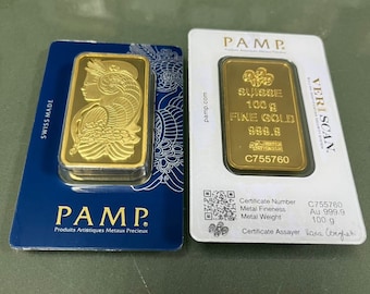 100.grams Gold Plated Bullion Swiss Design Replice Bar (Replica) - FREE SHIPPING