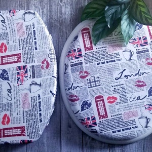 Decorative Toilet Lid & Tank Cover Set | London