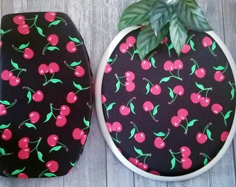 Decorative Toilet Lid & Tank Cover Set | Cherries