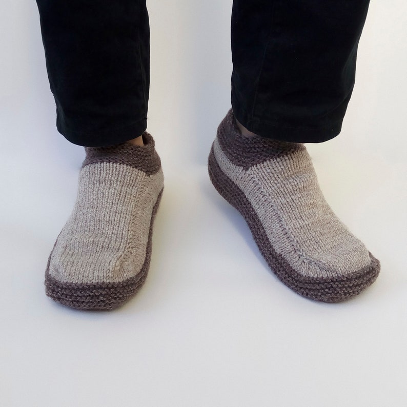 Mens Slipper Socks Mens Knit Slippers Knitted Slippers Travel | Etsy
