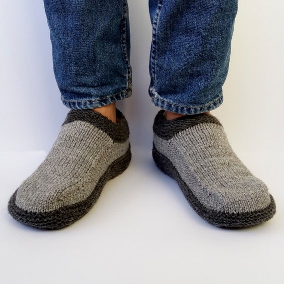 Mens Knit Moccasins Mens Knit Slippers Knitted Slipper Socks | Etsy