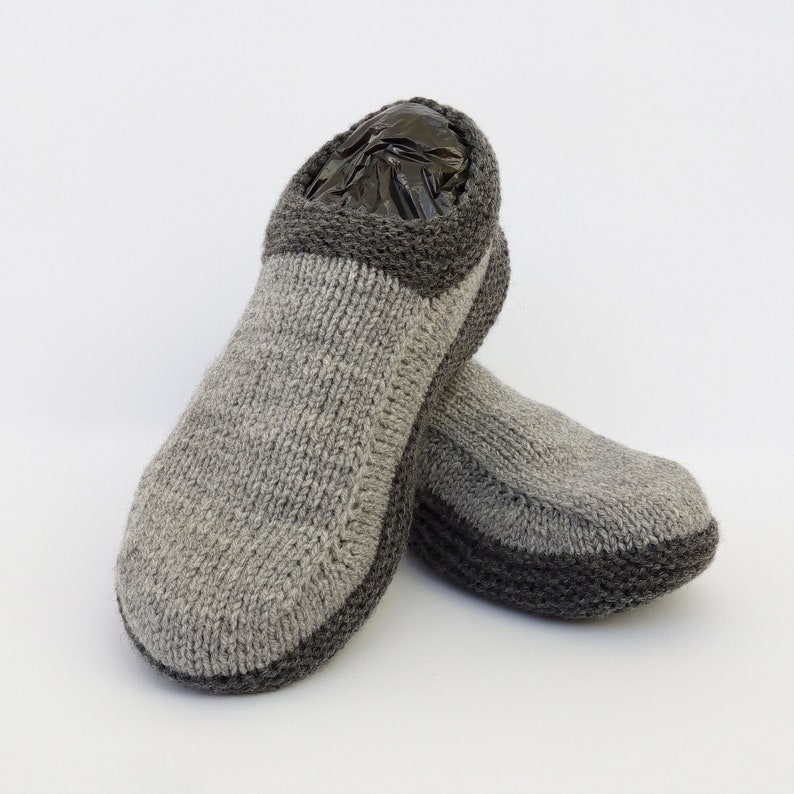 Mens Knit Moccasins Mens Knit Slippers Knitted Slipper Socks Etsy