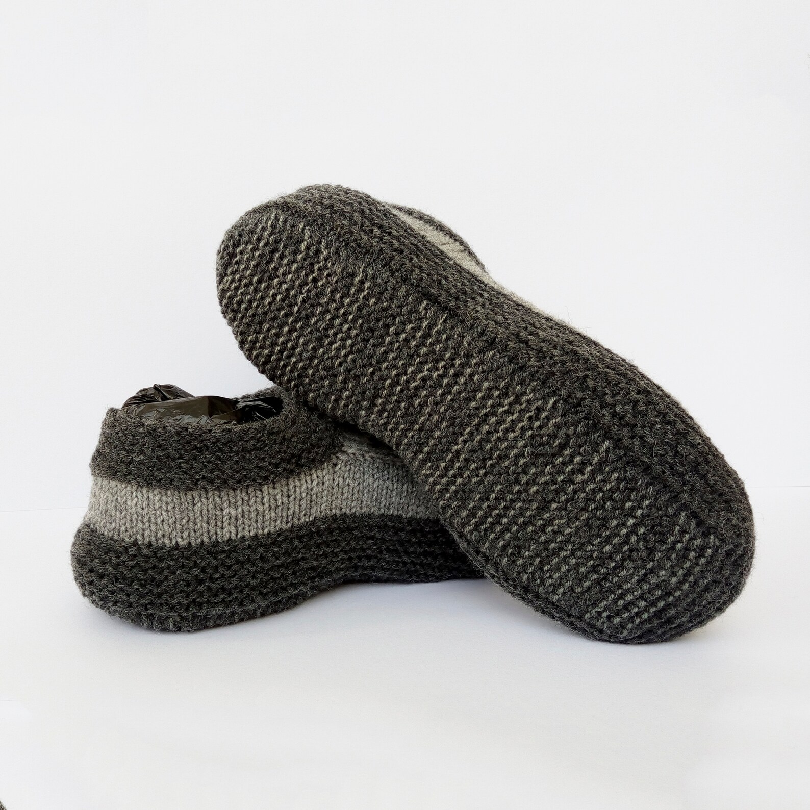 Mens Knit Moccasins Mens Knit Slippers Knitted Slipper Socks Etsy