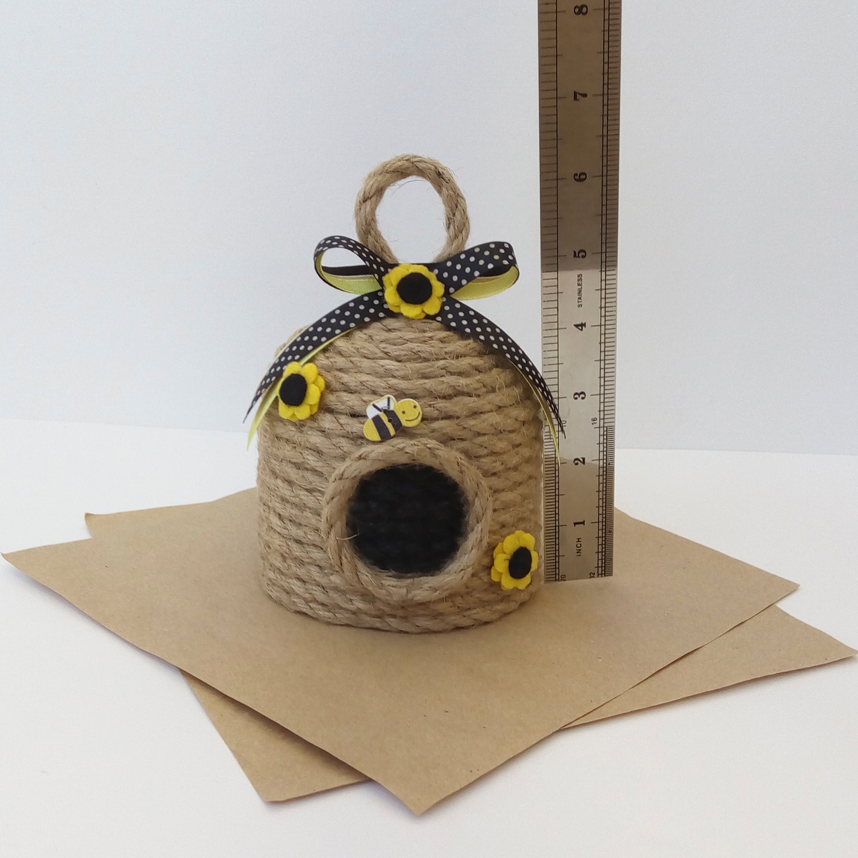 Bee Hive Small 6 Bee Skep Honey Bee House Jute Twine Etsy