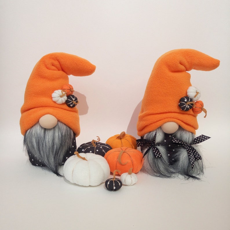 Halloween Gnomes with 6 Pumpkins Fall Gnome Stuffed Gnome Etsy