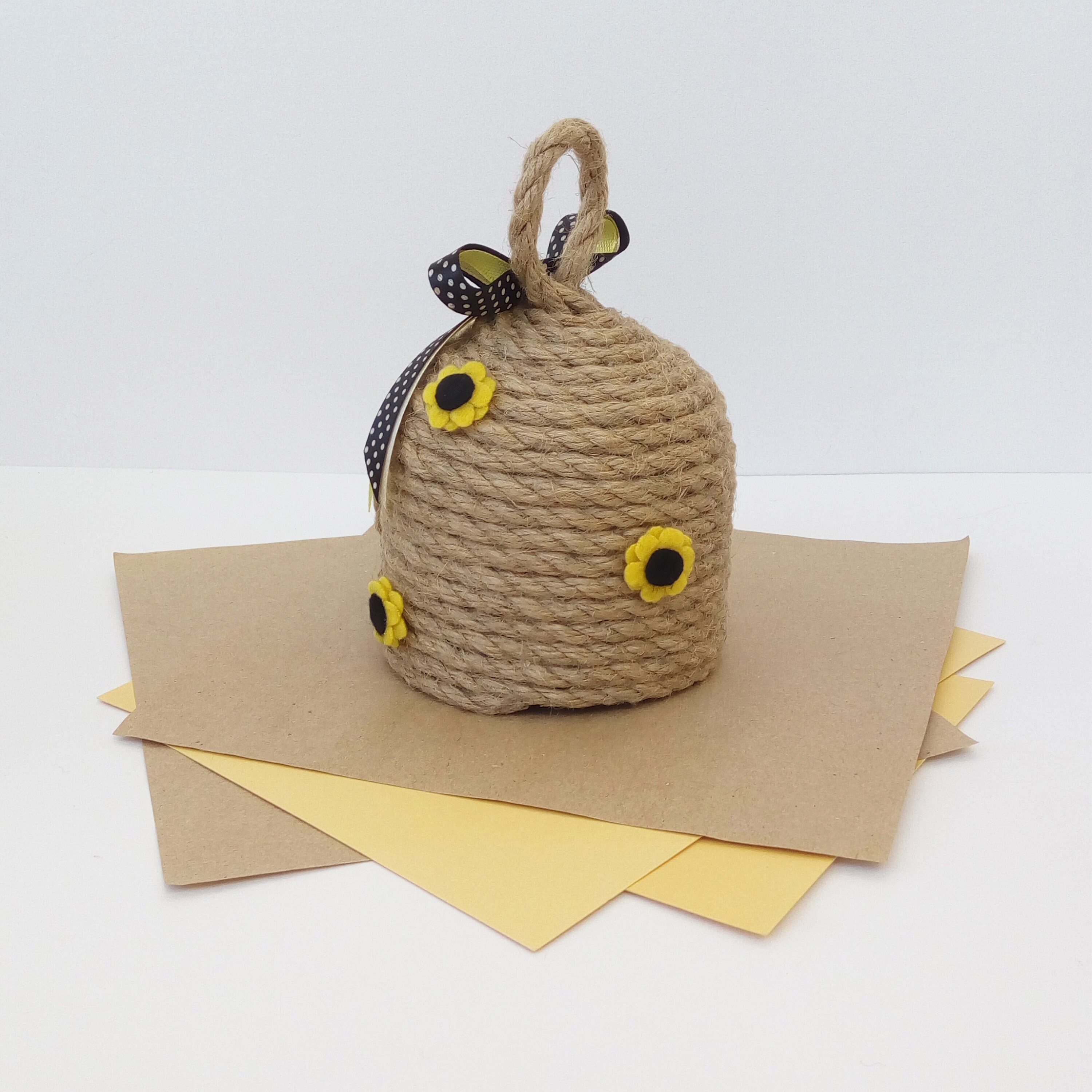 Bee Hive Small 6 Bee Skep Honey Bee House Jute Twine Etsy