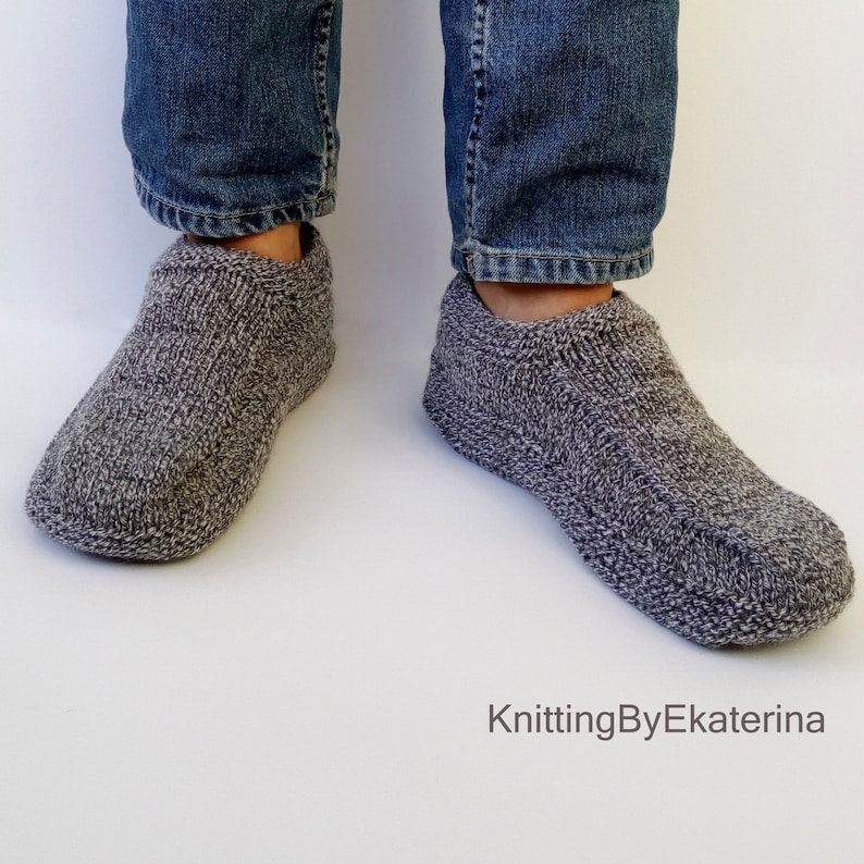 Knitted Slippers Mens Slipper Socks Mens Knit Slippers Mens Etsy