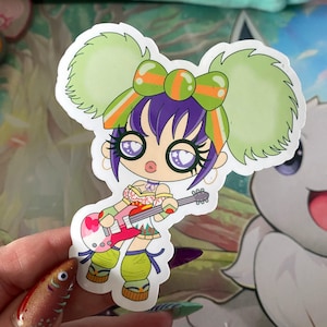 Japanese Guitar Hero Player Girly Glossy Vinyl Sticker