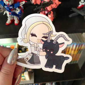 The Witch and The Goat Glossy Vinyl Sticker