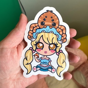 Little Miss Muffet Spinne Freund glänzender Vinyl Aufkleber
