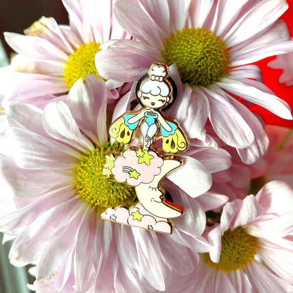 Flying Fairy Gold Hard Enamel Pin