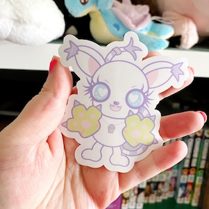 Digital Monster Cat Glossy Vinyl Sticker